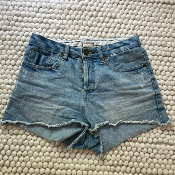 Roxy Blue Jean Shorts - Picture 1 of 3